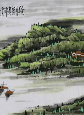 纯手绘字画书画客厅装饰画I092576周厚成三尺斗方国画山水画