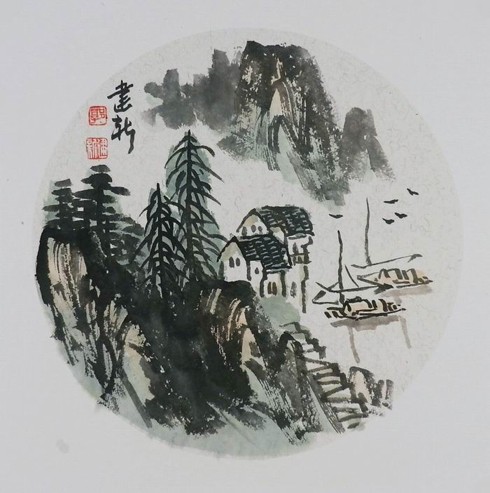 名人字画书画手绘客厅装饰画新品I042638郭建新国画山水画小品