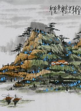 纯手绘字画书画客厅装饰画热销I092503周厚成三尺斗方国画山水画