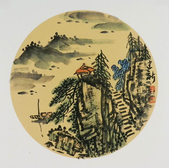 山水画国画装饰画纯手绘字画客厅办公室中式郭建新风景画小品GG