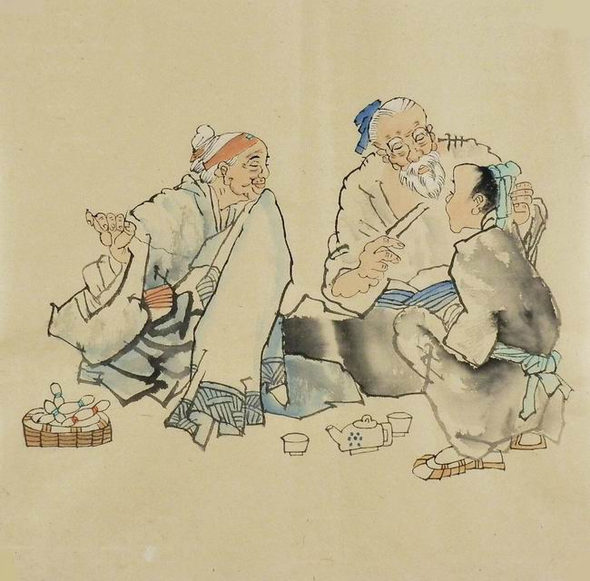 国画茶道禅意人物画纯手绘字画中式客厅办公室装饰画无款小品GG