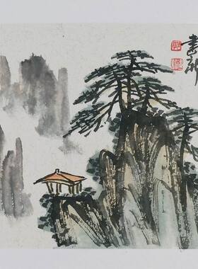 名人字画书画手绘客厅装饰画新品I042543郭建新国画山水画小品