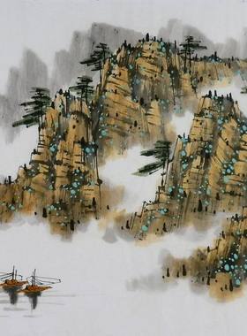 纯手绘字画书画客厅装饰画I092611周厚成三尺斗方国画山水画