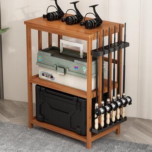 鱼竿架路亚竿放置架鱼竿收纳架展示架手竿支架渔具置物架落地多层