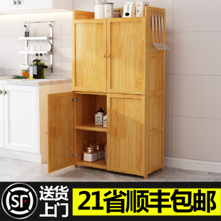 日式餐边柜实木厨房柜子储物柜防尘微波炉置物柜客厅杂物收纳柜