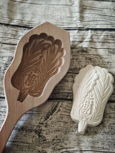 包邮加深梨木手工雕刻馒头卡白菜百财饽饽模年糕花样米稞米糕过年