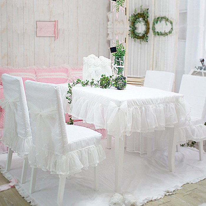 定做小清新白色蕾丝短款凳子套