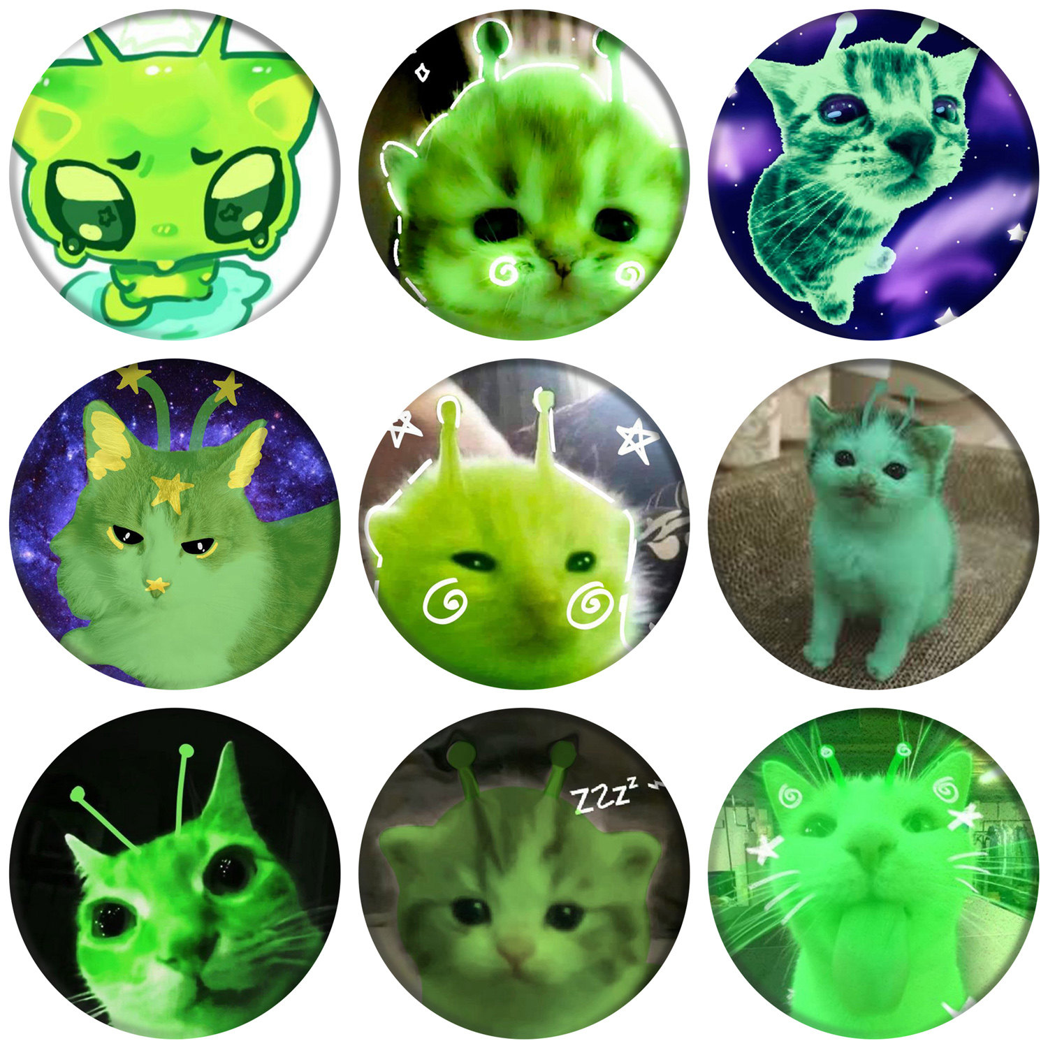 DIY谷美外星猫哈基米ins风趣味吧唧喵星二次元猫咪定制趣味徽章