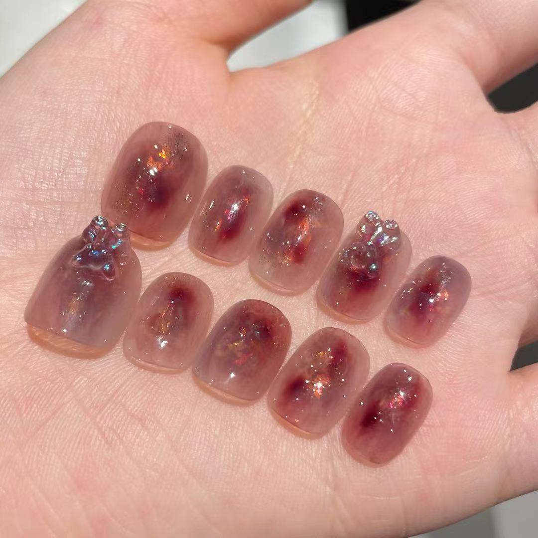 【葡萄】zoeyjoujou手工定制甲片穿戴可拆卸假指甲成品显白美甲