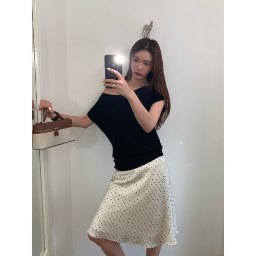 HaloLuu白色波点鱼尾裙女