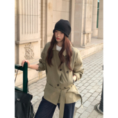 韩系气质小个子短款 Halo 2026新款 卡其色风衣外套女春季 大衣 Luu