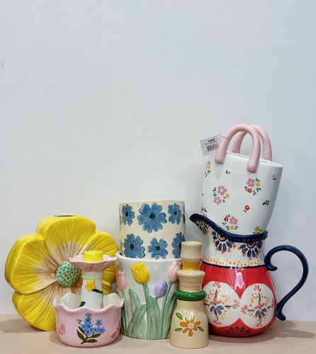 外贸出口 孤品 手绘  花朵系列 陶瓷花瓶 花盆 摆件 储物罐 烛台