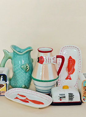 外贸孤品 海洋系列烛台、花瓶、储物 花盆 工具桶 首饰盒