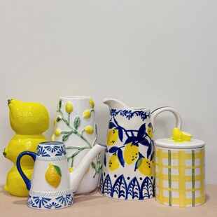 花盆 外贸孤品 水果系列手绘花瓶 储物罐 收纳罐 水壶