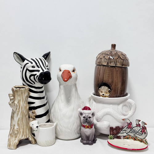 外贸 动物系列 陶瓷花盆、花瓶、摆件、烛台 储物  储物罐 皂碟