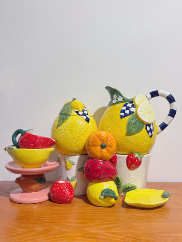 外贸孤品 水果系列手绘花瓶、储物罐、花盆、摆件 托盘 收纳 碗碟