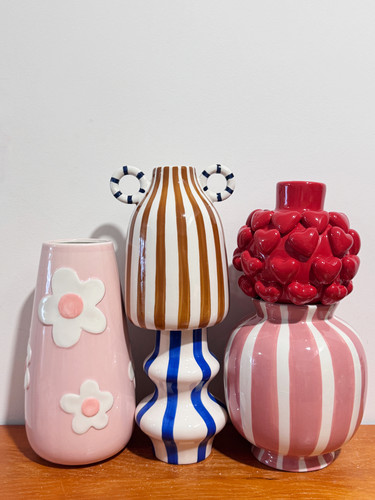 外贸孤品 手工手绘 陶瓷花瓶、花朵 造型花瓶 摆件