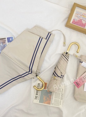 日本wpc防晒伞超轻晴雨伞upf50黑胶遮阳弯钩太阳伞简约高级三折伞