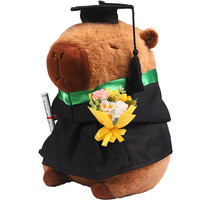正版卡皮巴拉毕业公仔水豚卡比吧啦学士服玩偶香港大学礼物男女生