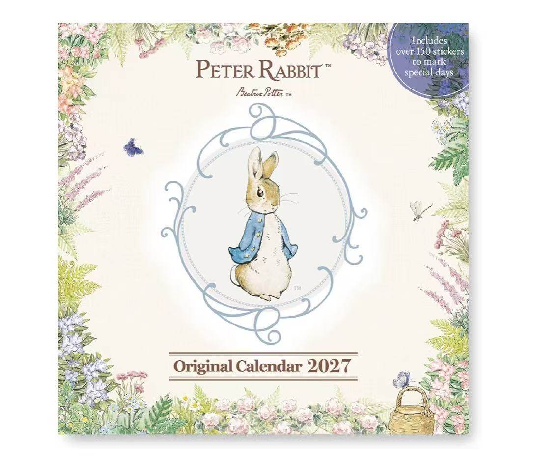 予 2027年日本彼得兔台历挂历Peter Rabbit兔猫咪漫画动画插画