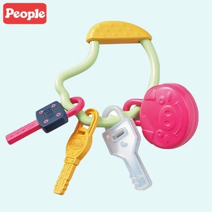 日本新款 1岁玩具 新生硅胶people碧宝牙胶摇铃婴儿磨牙6个月可咬0