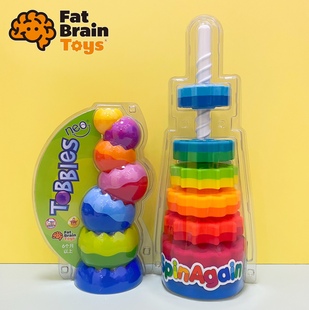 Fat 9月 brain转转塔智库叠叠乐杯益智堆叠不倒翁婴儿玩具扭扭球6
