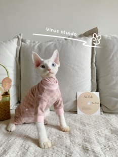 春秋斯芬克斯无毛猫德文猫衣服加厚护肚四脚打底衫 狗狗小猫咪外套