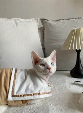 春夏斯芬克斯无毛猫德文猫衣服护肚无袖海魂衫狗狗猫咪防掉毛外套
