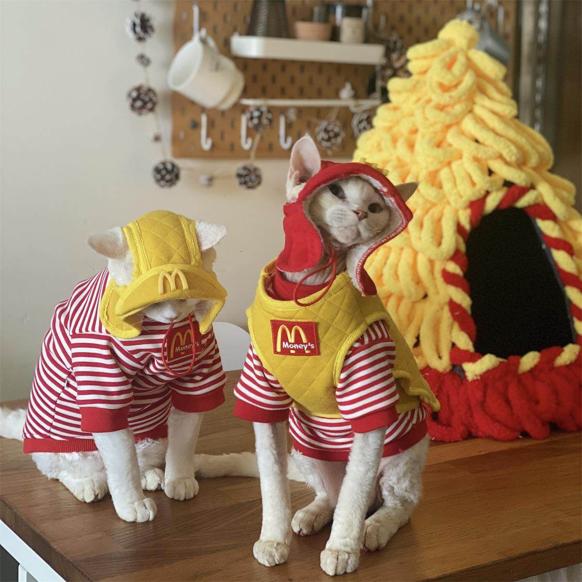 秋冬斯芬克斯无毛猫衣服德文新年氛围加绒卫衣护肚小猫狗狗厚外套,宠物/宠物食品及用品,猫宠物服装/雨衣（新）,淘宝优惠券,粉丝福利购,淘宝优惠卷