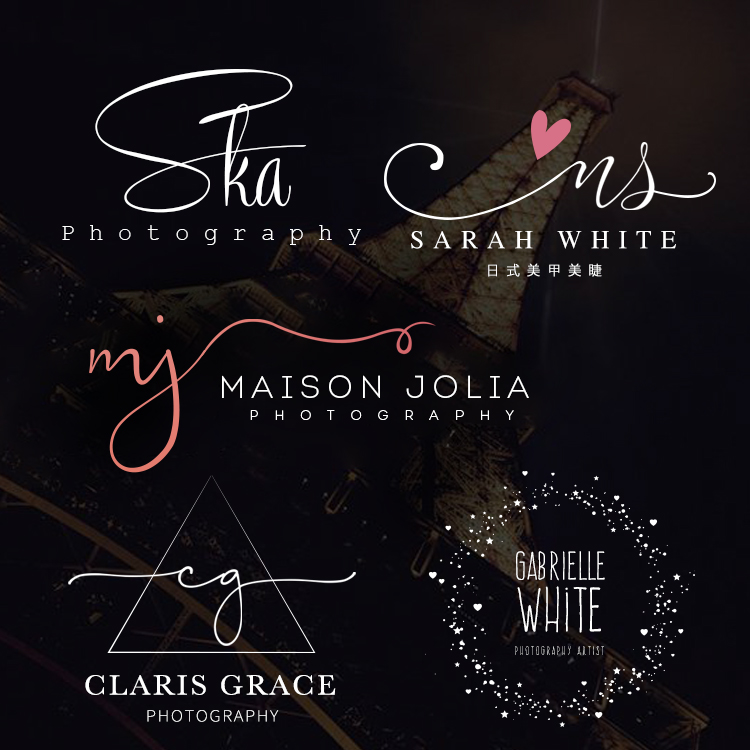 原创水印高清摄影水印logo设计透明皮肤管理美甲美睫签名logo