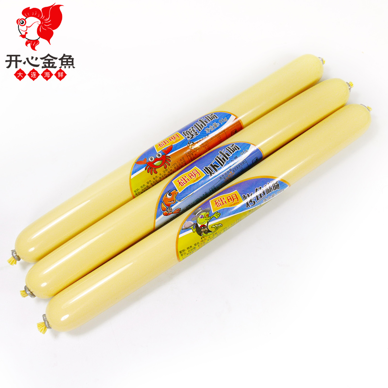 础明鱼肠蟹味肠虾味肠96g 大连特产烤鱼味肠即食海鲜零食