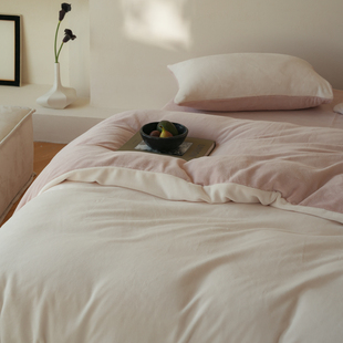 奶呼呼 A类260克全消光加厚秋冬保暖双面绒床品 牛奶绒四件套