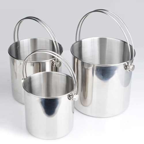 不锈钢大中小加厚双线手提冰桶冰粒桶带隔水酒吧冰块桶酒吧桶小桶