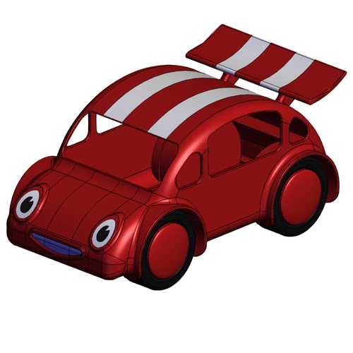 玩具车/3D建模代画/产品设计/ProE/Creo零件图/装配图