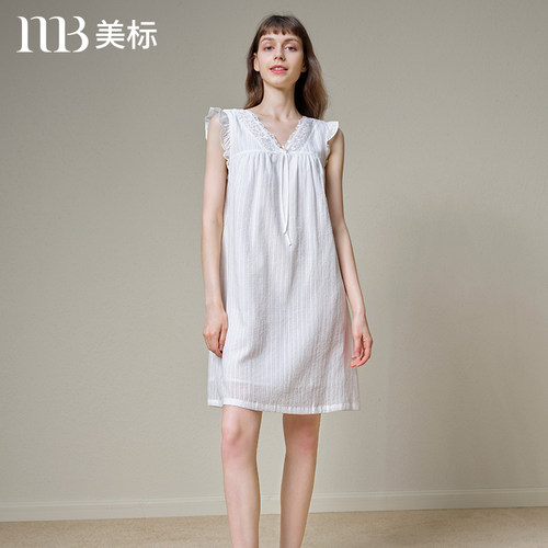 美标无袖可外穿复古风全棉家居服