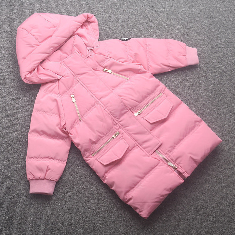 [ab]兰米特卖冬季新款童装女童中大童带帽长款羽绒服时尚保暖外套