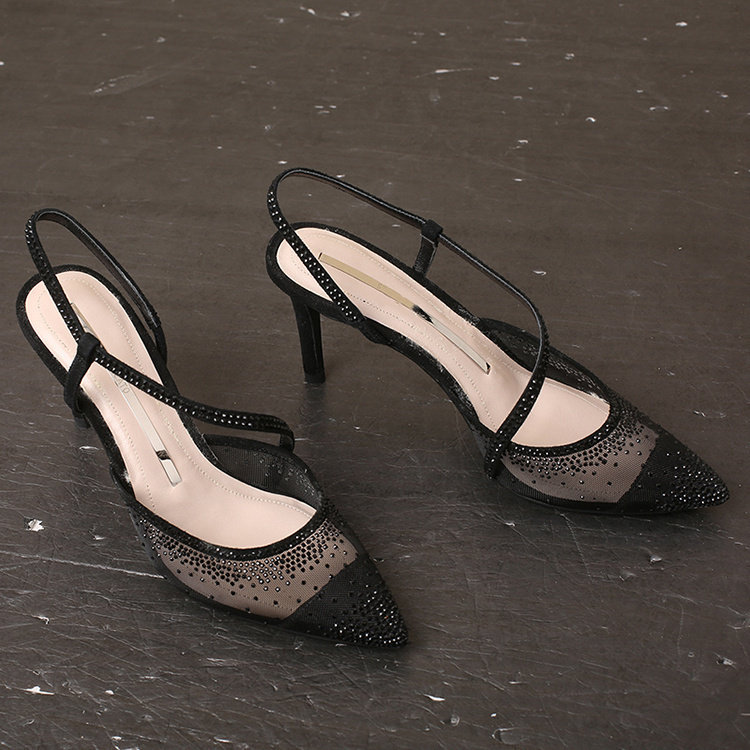 米特卖时尚高端百搭时装镂空闪钻细跟女凉鞋90V11