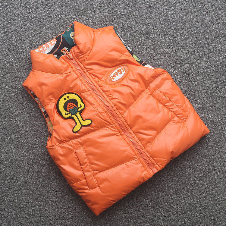 [ab]兰米特卖冬季新款童装男童中大童双面穿羽绒服马甲外套保暖