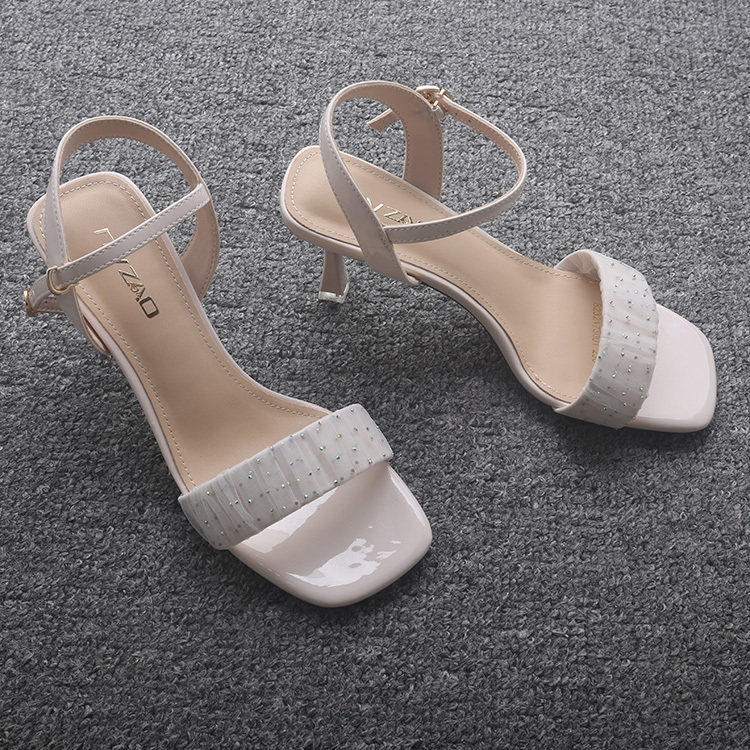 [直]兰米特卖凉鞋女款高跟鞋细跟一字带夏季新款女百搭配裙子女鞋