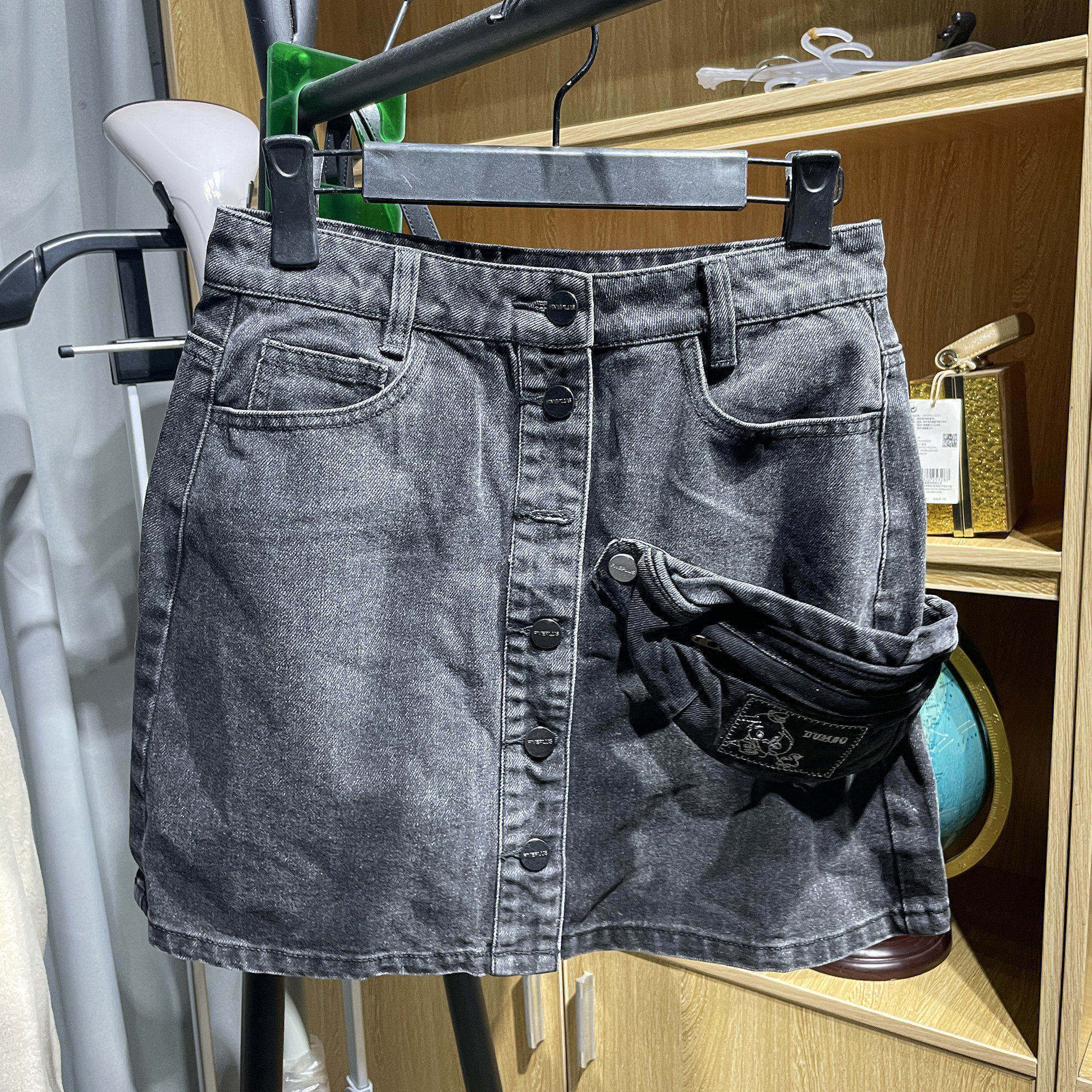 [五]兰米特卖夏季新款女装高腰显瘦港味百搭牛仔a字裙半身裙时髦