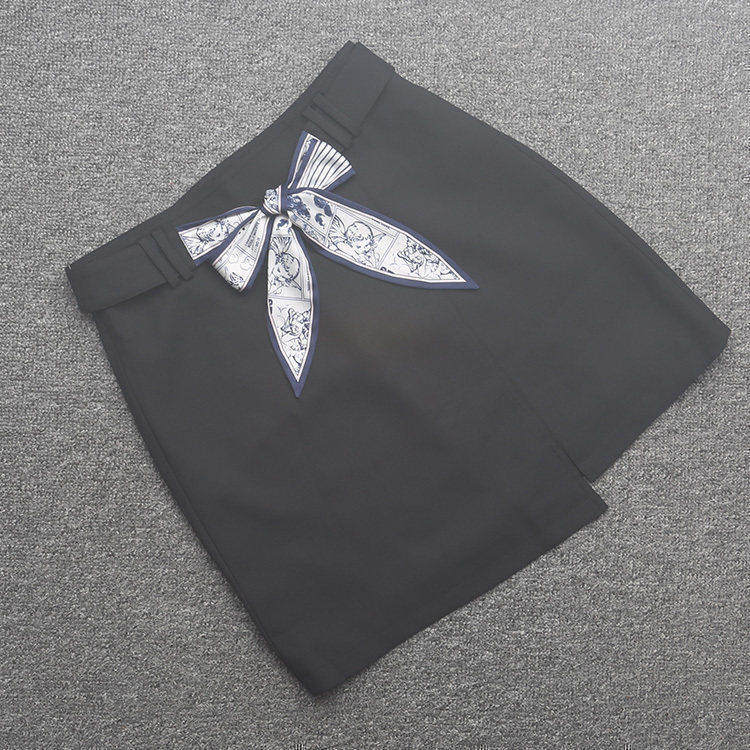 [五]兰米特卖夏季新款女装气质显瘦短裙蝴蝶结半身裙2RN1072350