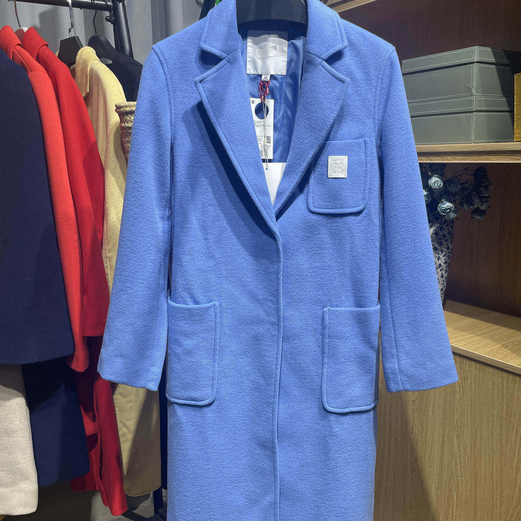 [欧]兰米特卖新款春秋装皮牌长款羊毛呢大衣外套女1RW4343670