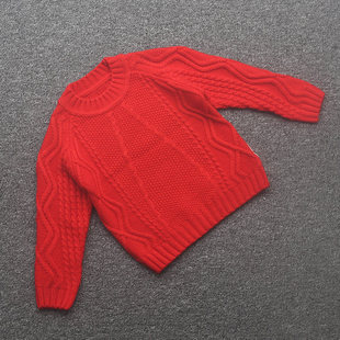 [ab]兰米特卖秋冬新款童装女童中大童圆领针织衫毛衣外套时尚洋气