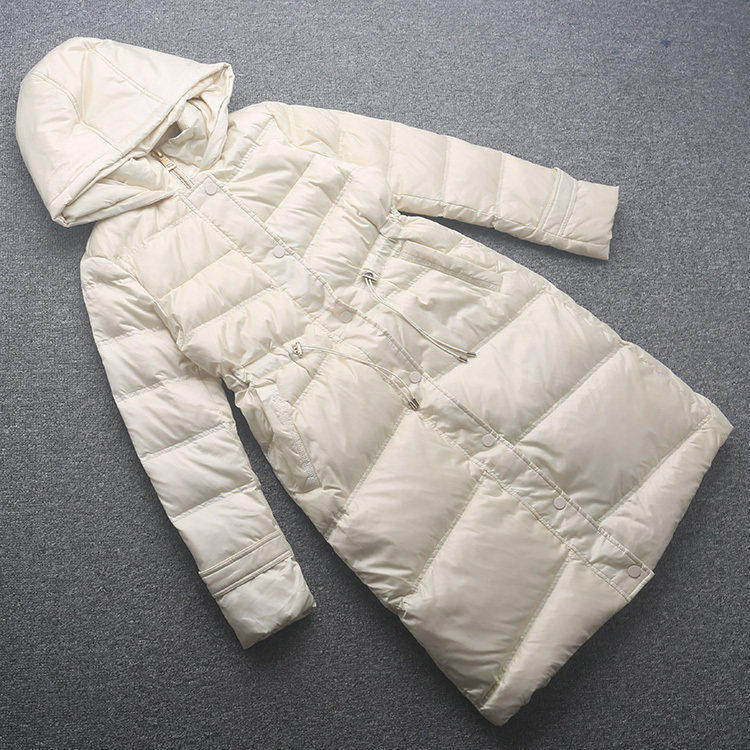 保暖抽绳羽绒服外套连帽收腰显瘦