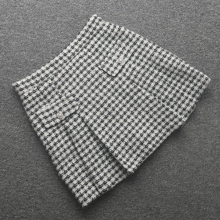 [五]兰米特卖新款女冬装格子羊毛呢半身裙女高腰A字短款百褶裙子