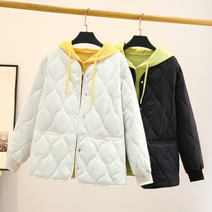 春秋90-205斤女款大码轻薄舒适时尚宽松圆领棉衣 女款棉服棉袄