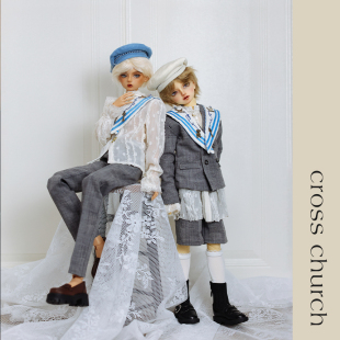 制服雪纺衬衫 来信BJD娃衣手绣图案海军领西装 塞壬 CrossChurch