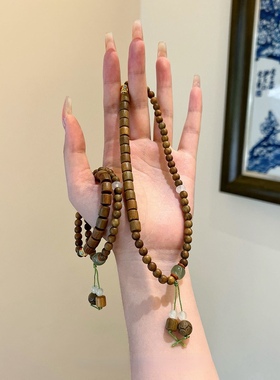 源199！现89.9！绿檀双圈莲语手串 把玩久了手串愈发油亮甚是好看