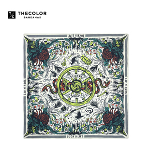 THECOLOR BANDANA美式复古方巾摩托头巾骑行围脖嘻哈面巾y2k围巾