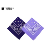 THECOLOR BANDANA港风腰果花方巾男士 复古机车头巾围巾紫色发带女